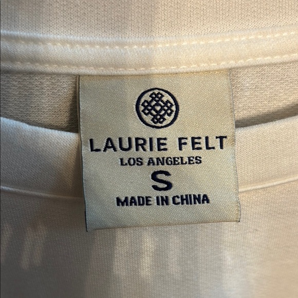 Laurie Felt French Terry Ruffle Shirt Cream sz sm - Picture 6 of 7